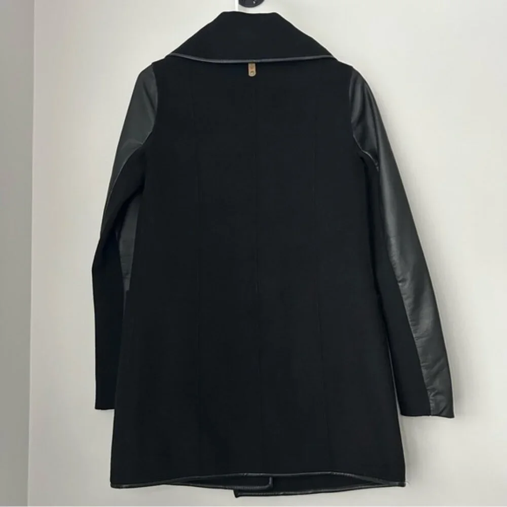 Mackage Wool and Leather Wrap Coat - Picture 4 of 10